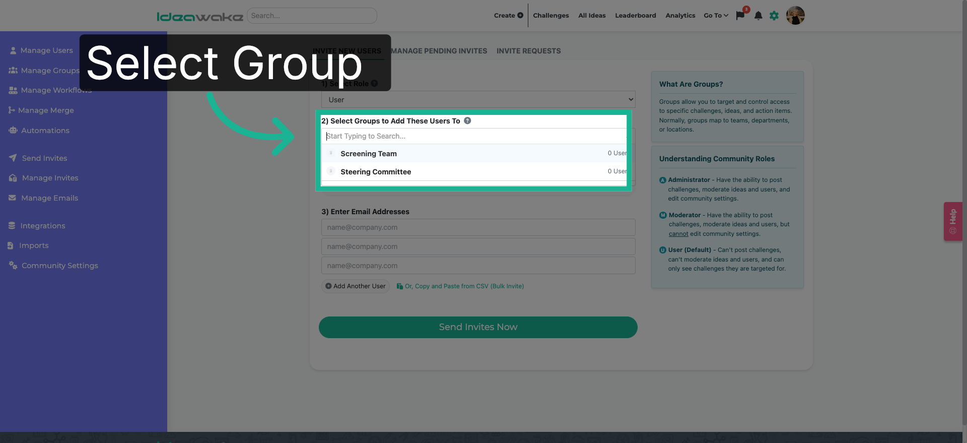 Navigate Further in Groups Section