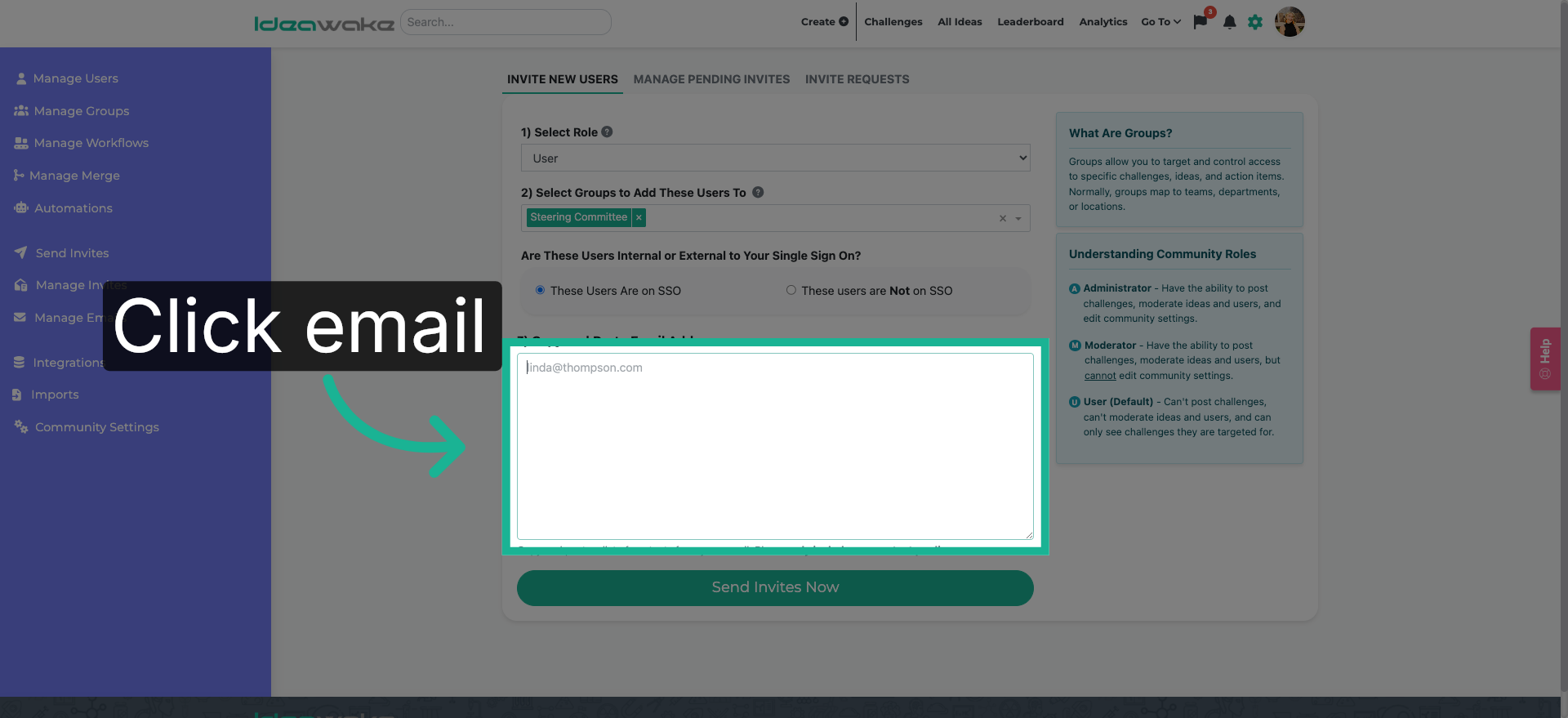 Select Existing Email
