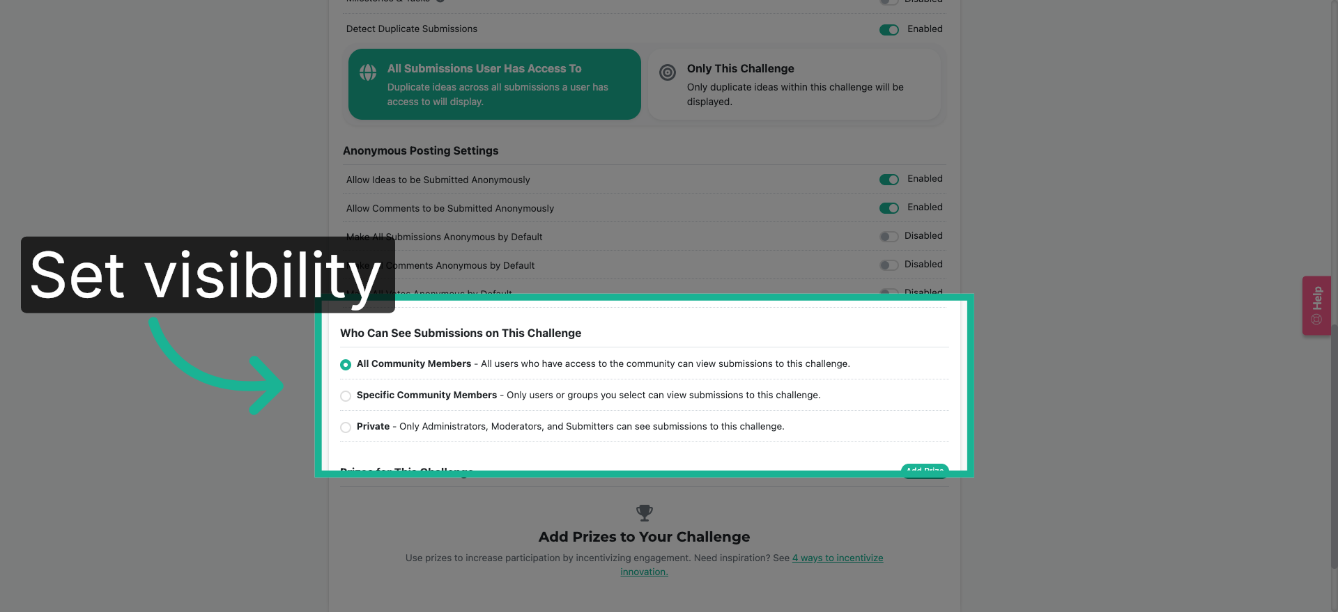 Configure Submission Visibility