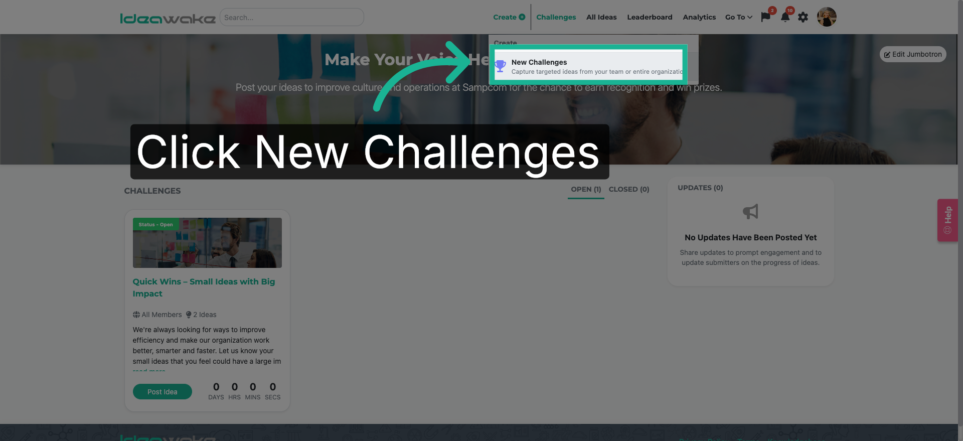 Open New Challenges Section
