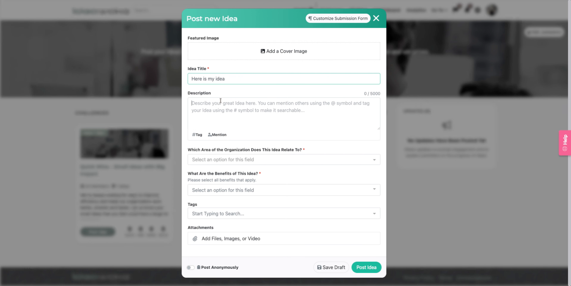 Complete the required fields