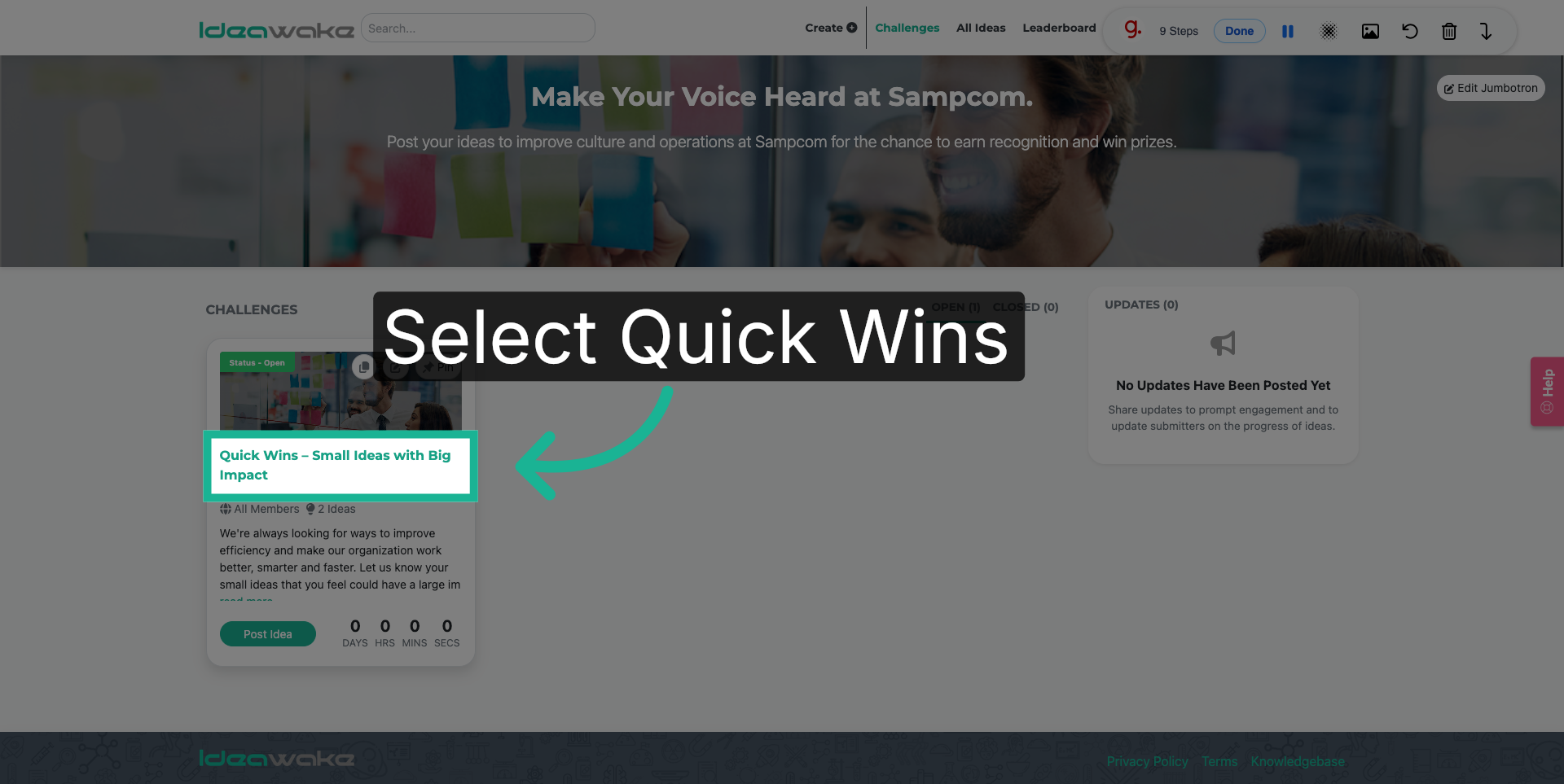 Click on the challenge title