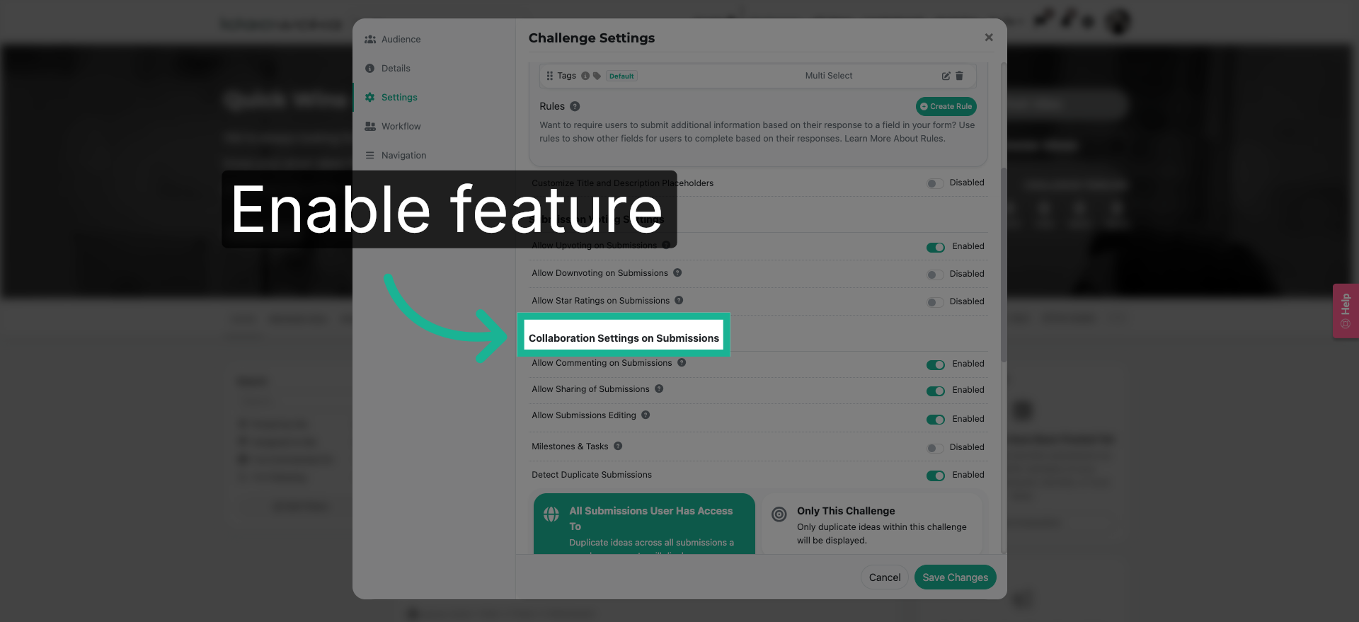 Navigate to Collab Settings