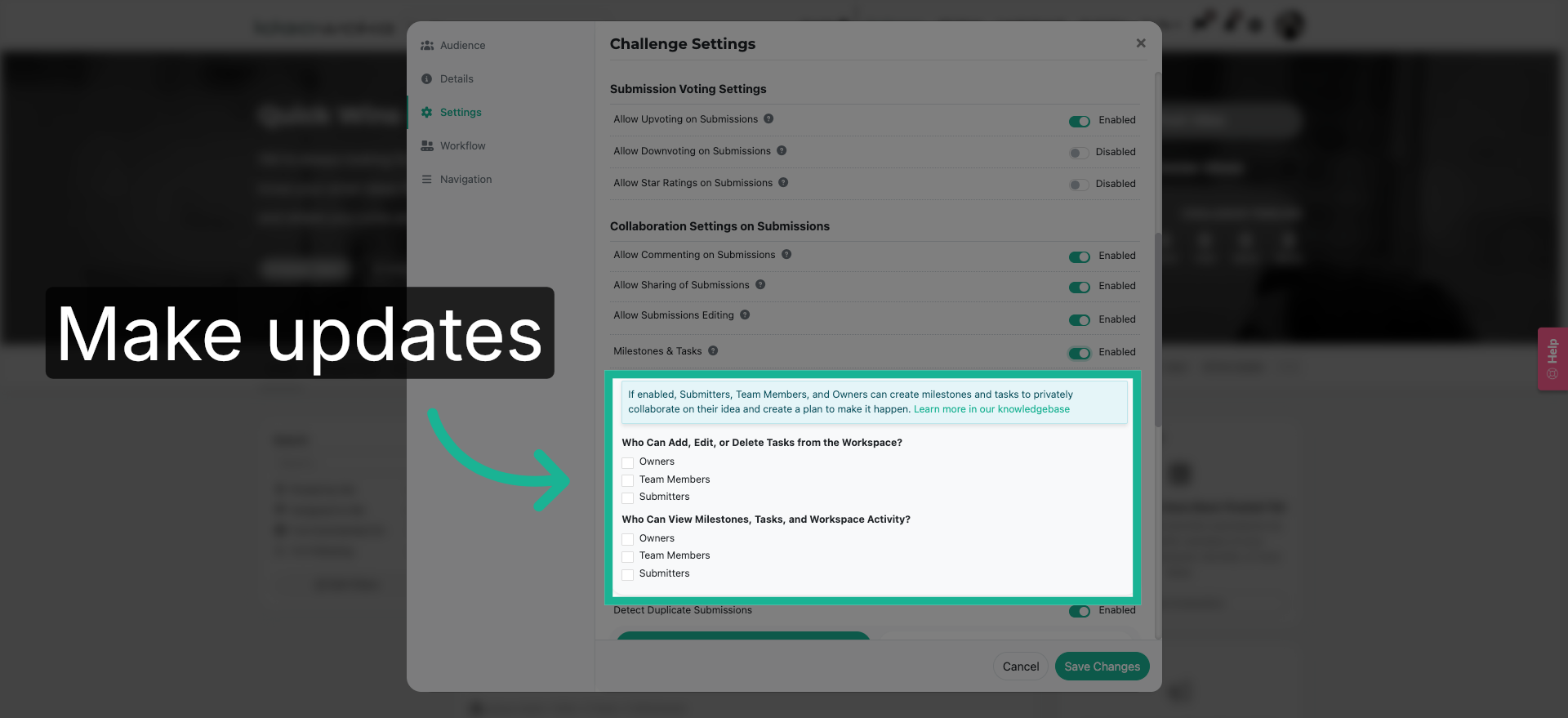 Update additional settings