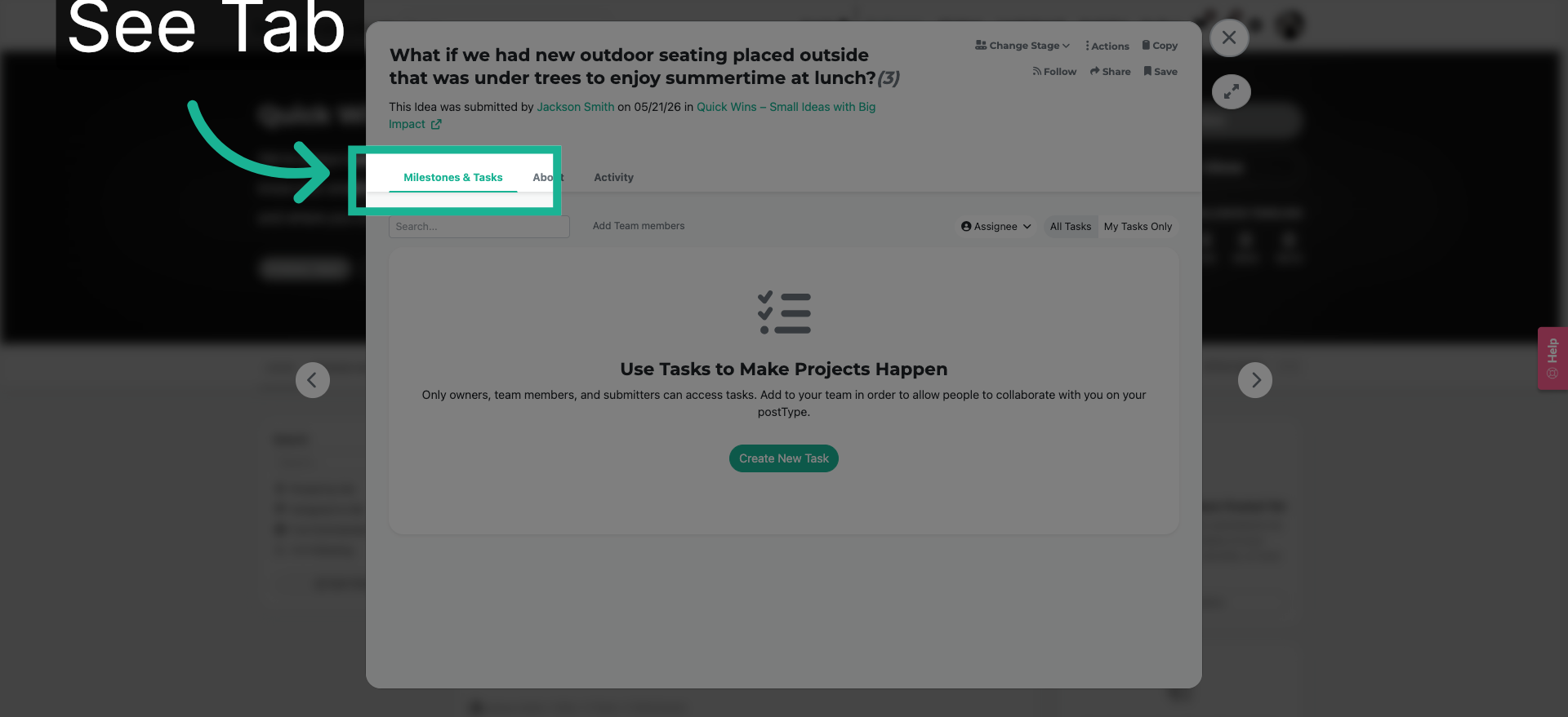 Initiate New Task Creation
