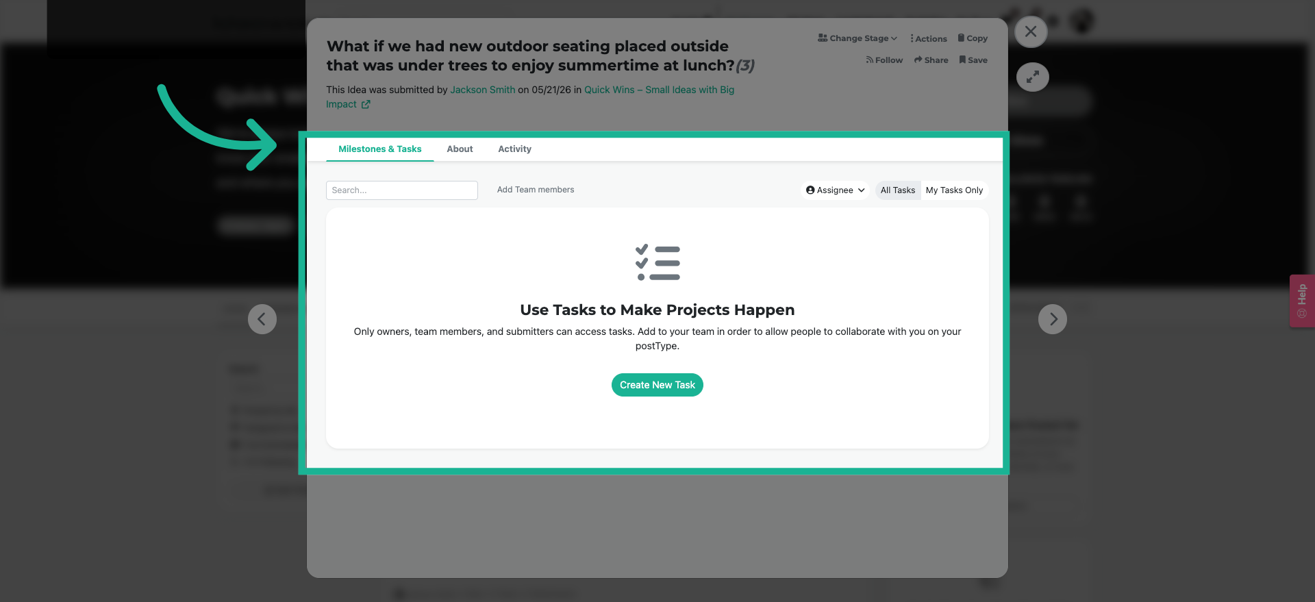Initiate New Task Creation