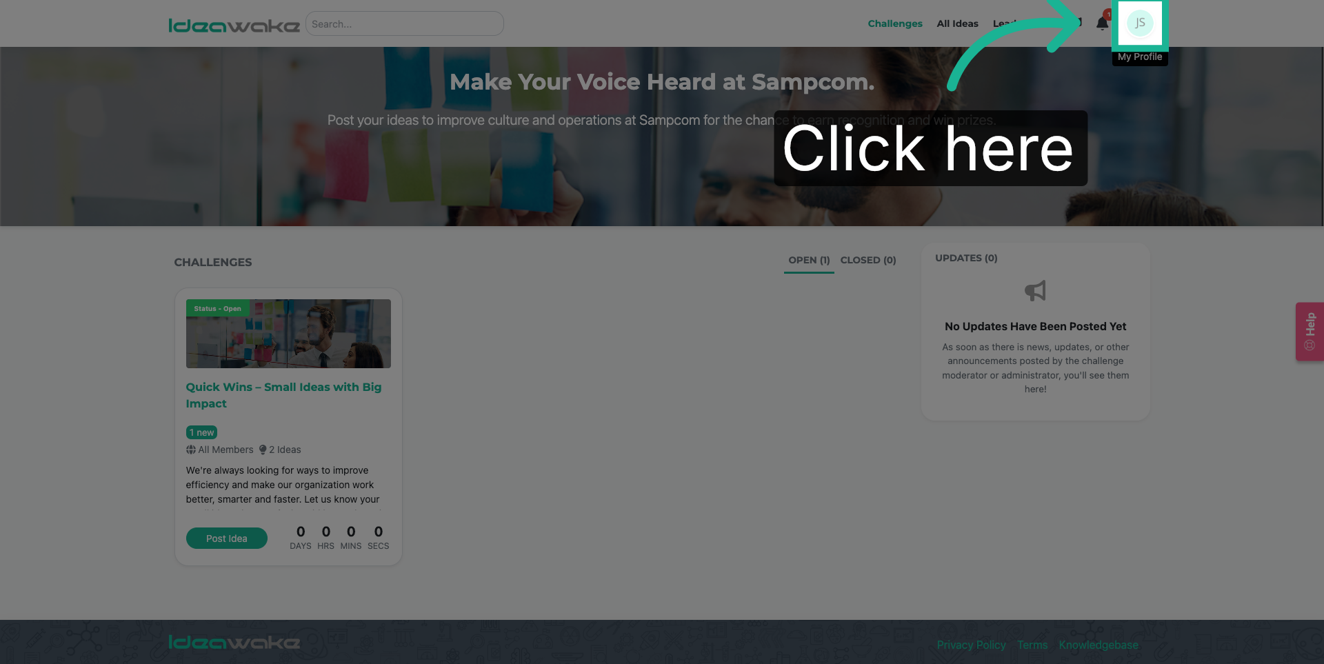 Open User Menu