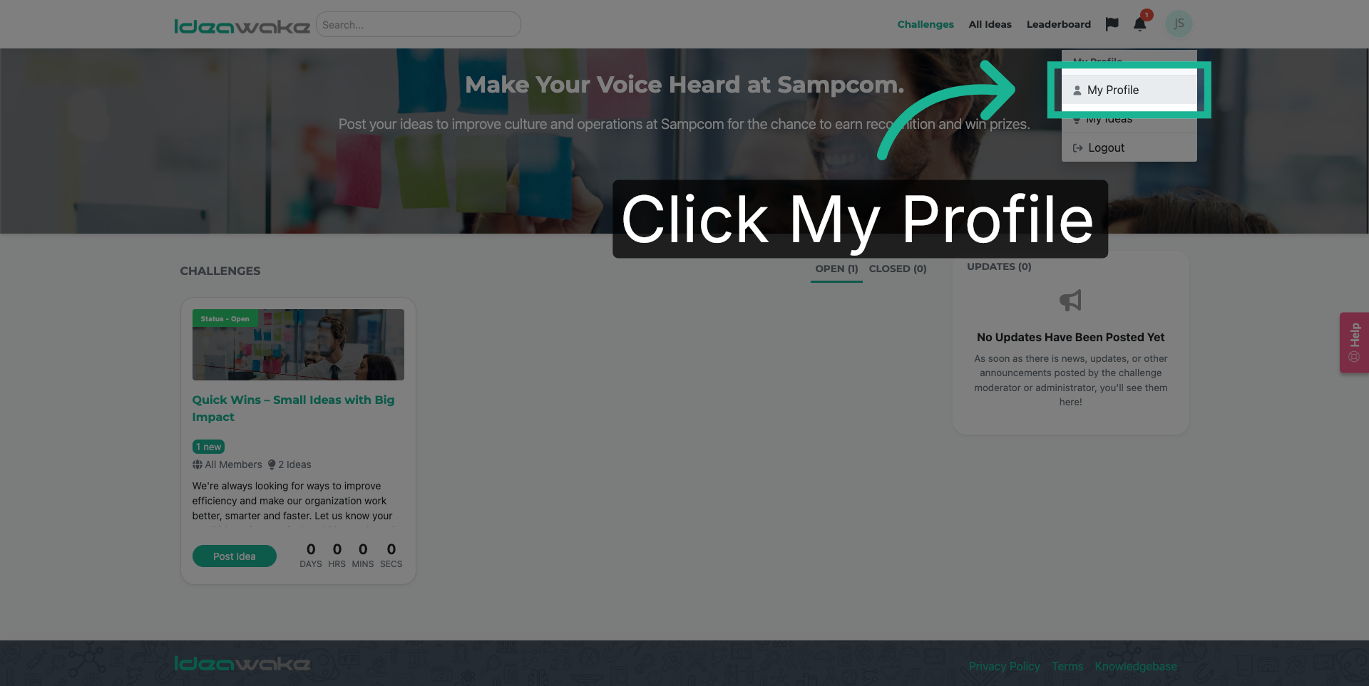 Access My Profile Section