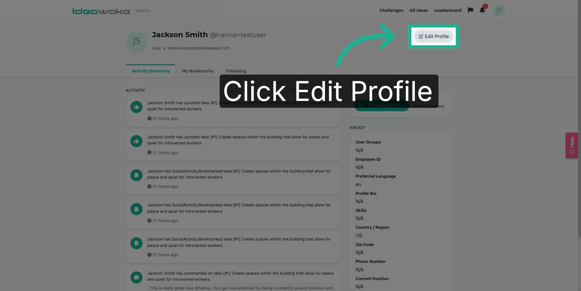 Enter Profile Edit Mode