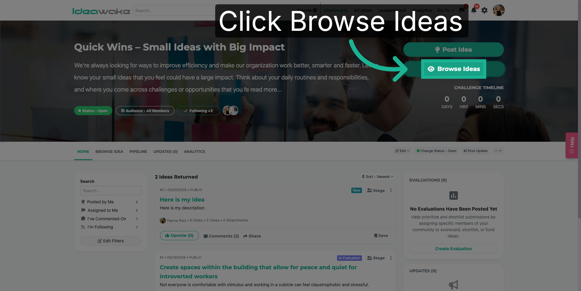 Browse Available Ideas