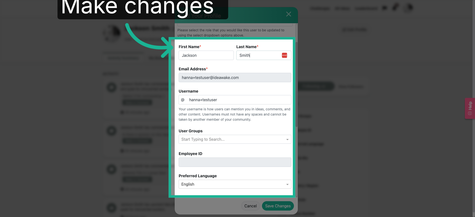 Make changes