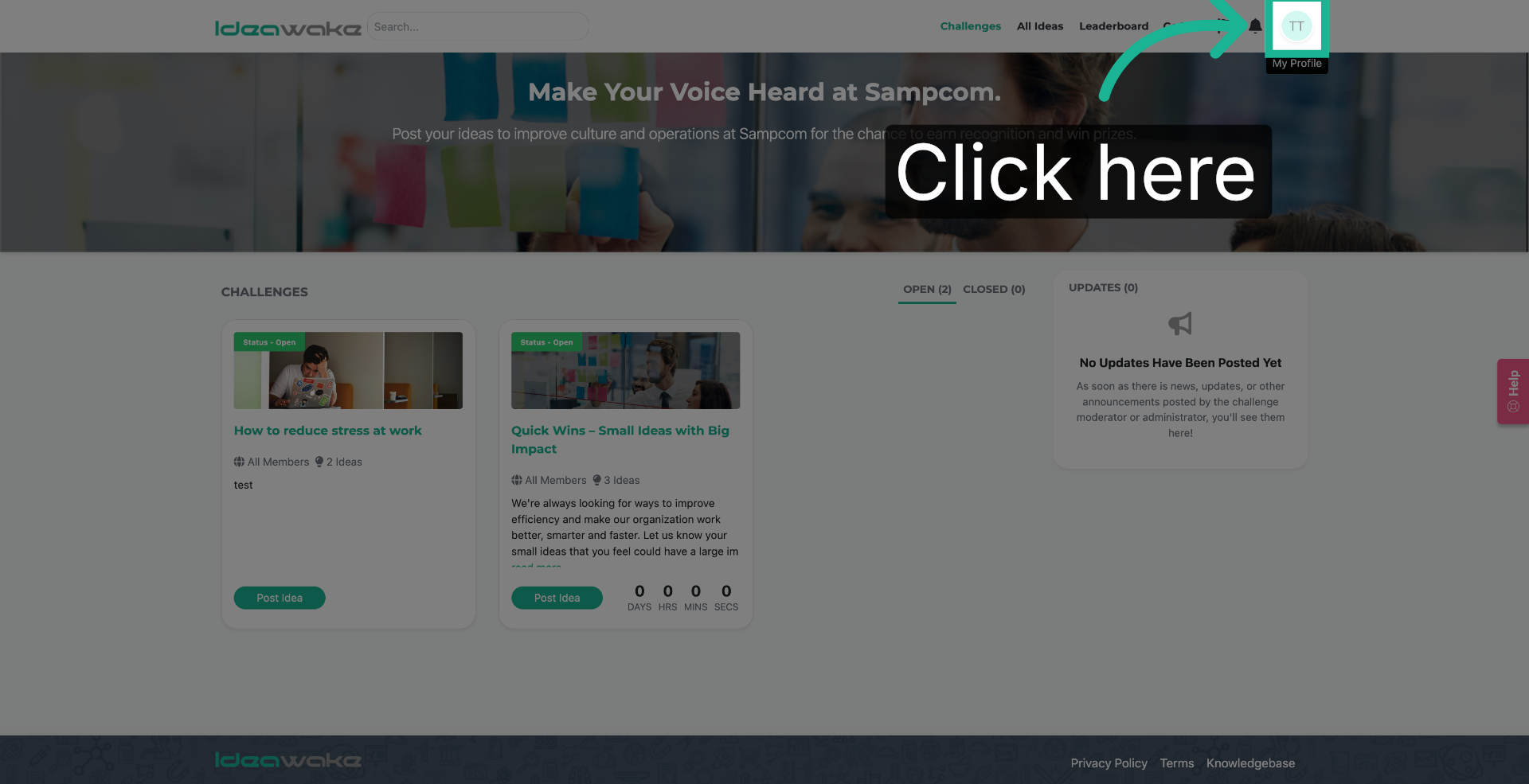 Open Ideawake Menu