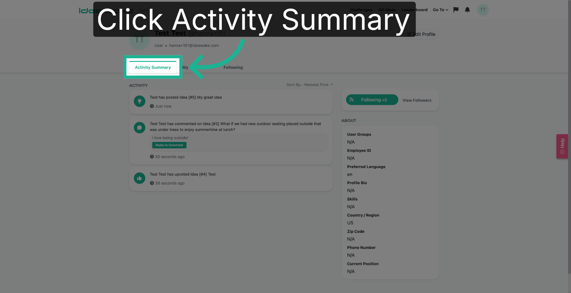 Open Activity Summary