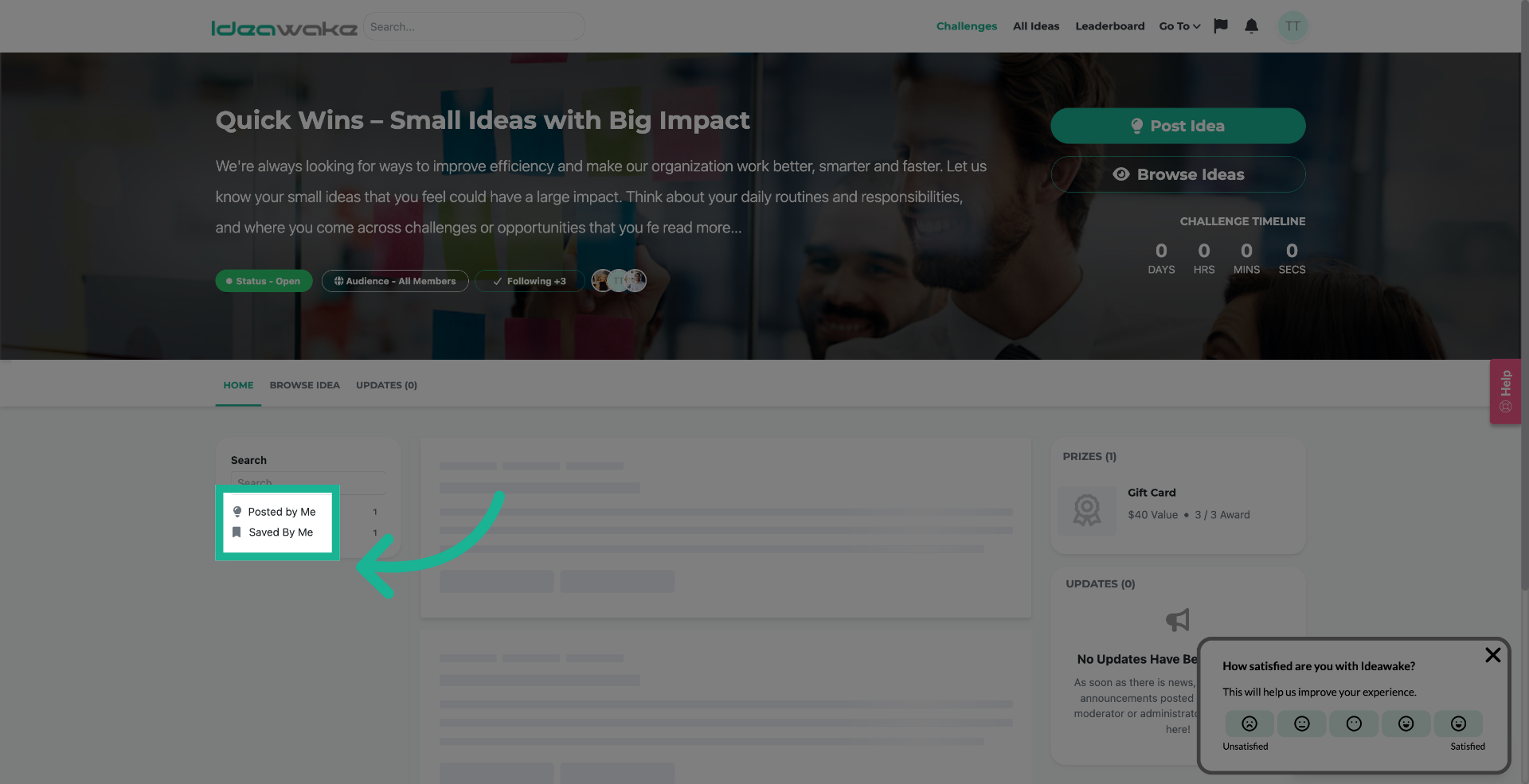 View Saved Items - Challenge Page